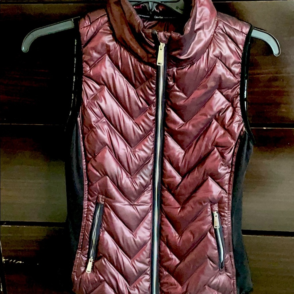 Burgundy puffer vest